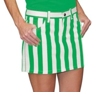 Kelly Green & White Game Bib Fitted Skirt